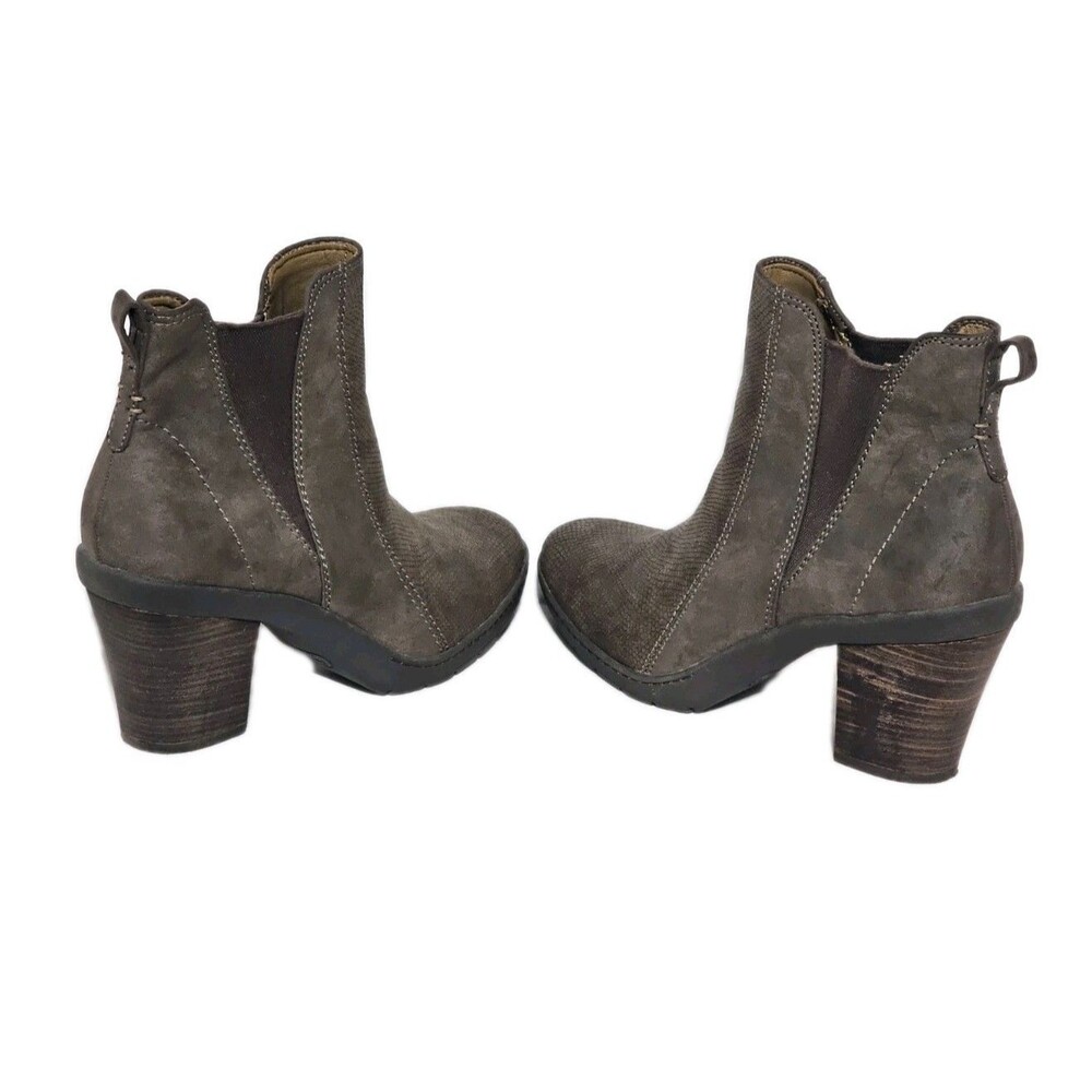 Baretraps Dasha Ankle Booties 10M Brown Snake Print Textured Block Heel Boots - Picture 4 of 13